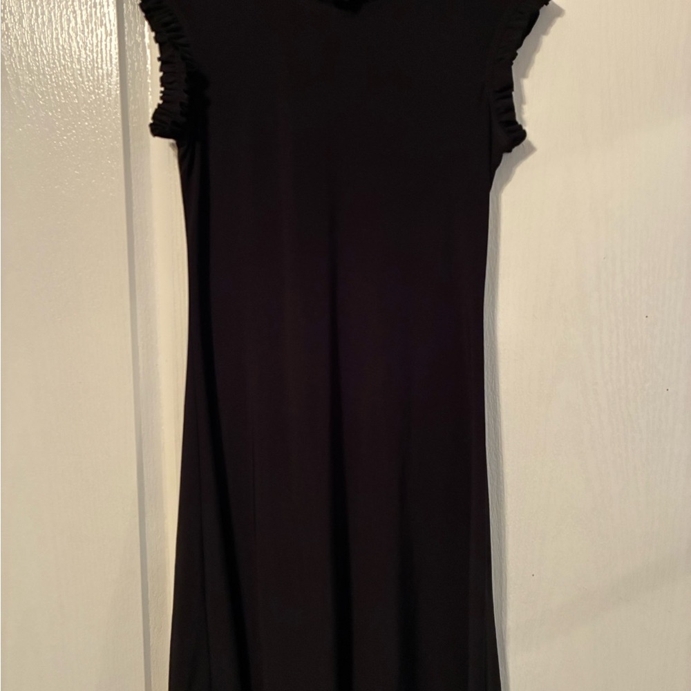 Nicole Miller Black Ruffle Neck Dress